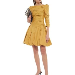 NWT KHAITE Minnie ruched cotton-twill mini dress size 2